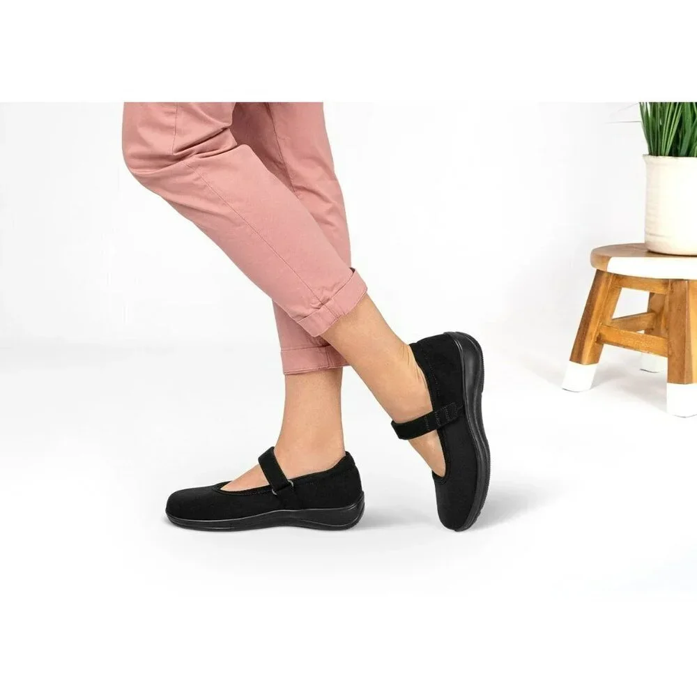 OrthoFeet Mary Jane Shoe Women 6.5 B WIDE Heel Strap Comfort Ergonomic Diabetic‎